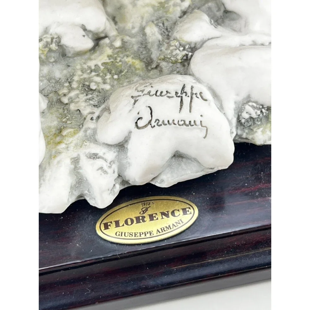 Giuseppe Armani Winter Snowflakes Porcelain Figurine #0235F Signed ITALY EUC Vtg
